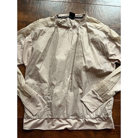 Nike Light Weight Nude Pink Long Sleeve Pull Over Running Sheer Top Size M - Picture 1 of 7